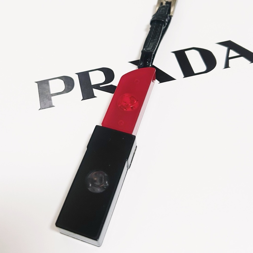 Auth. Prada Rare Trick Acrylic Lipstick Keychain